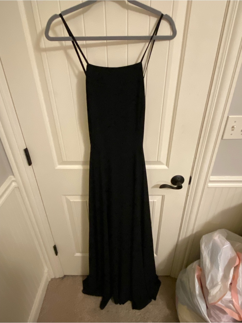 Lulus formal maxi black dress with cross back